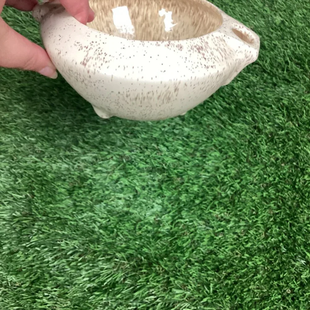 Vintage Ceramic Vase Cream Specks Planter